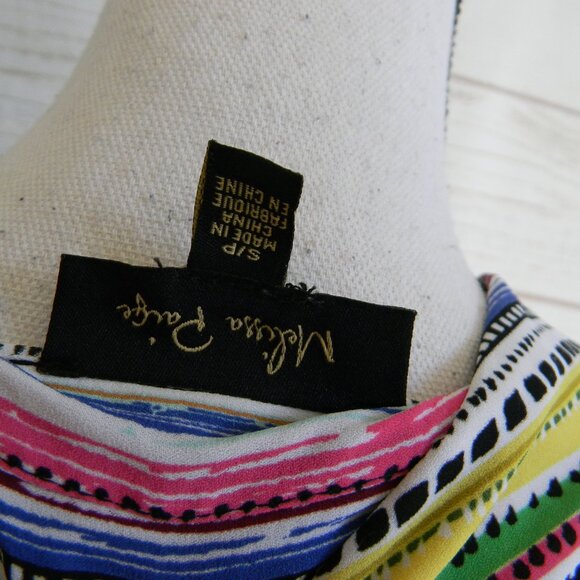 Melissa Paige Striped Mini Shirt Dress Multicolor Size S COLLAR BUTTON DOWN - Picture 4 of 5